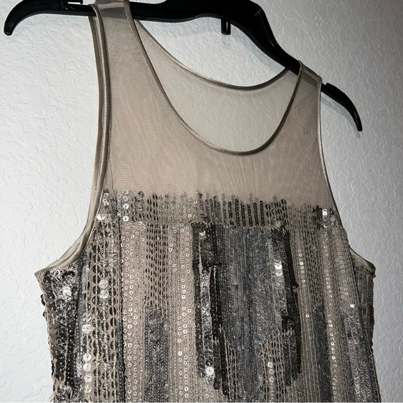 Parker metallic sequin sleeveless sheer blouse - Picture 2 of 7
